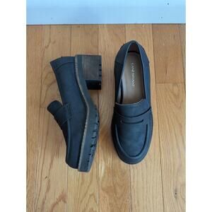 Lane Bryant Black Chunky Heel Loafers